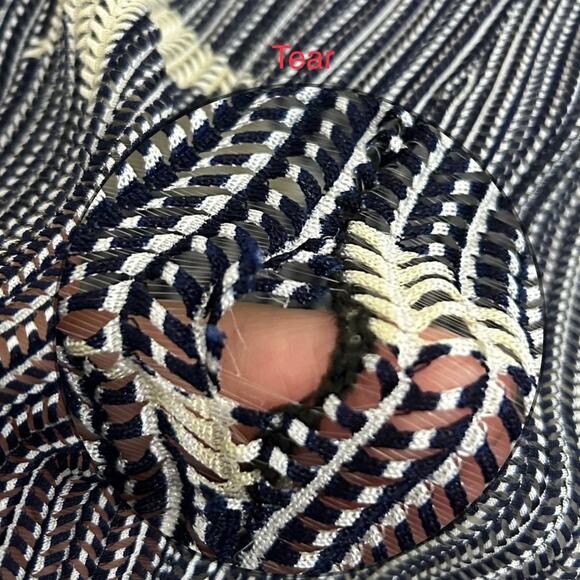 Paradise Blue & White Stars Slither Away Open Knit Swimsuit Beach Coverup, M/L - Picture 9 of 15